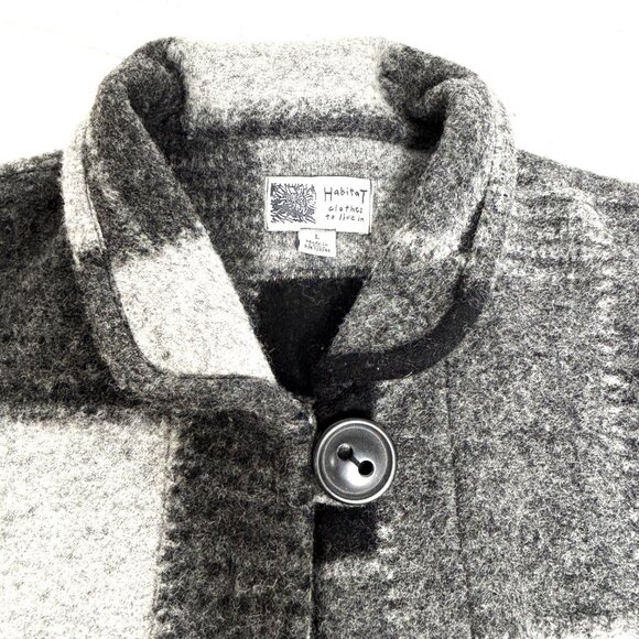 Habitat Clothes to live in Grey Plaid Wool Blend Vest Large EUC - Picture 3 of 13
